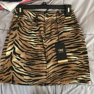 YMI Tiger Print Jean Skirt